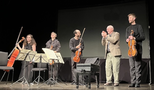 Ariel String Quartet and Jan Swafford at Aspect Chamber Music concert, 16 November 2023. Photo credit: Oren Hope