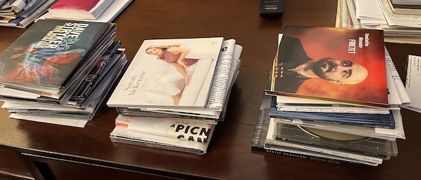 Piles of jazz CDs