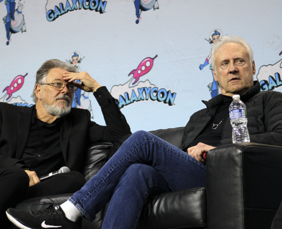 Photo of Jonathan Frakes and Brent Spiner listening to a question during the Star Trek: Picard panel