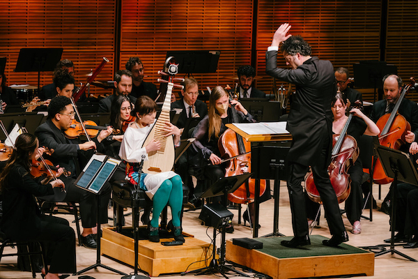 Wu Man (pipa), conductor Colin Jacobsen, and The Knights