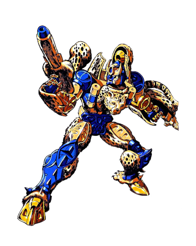 Image of Cheetor from Beast Wars Transformers who is holding a blaster