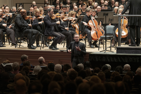 Brenton Ryan with the American Symphony Orchestra conducted by Leon Botstein (photo credit: Matt Dine)