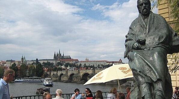 Composer Bedřich Smetana monument in Prague