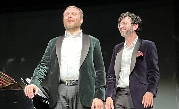 Adam Golka and Michael Stephen Brown at the Aspect Chamber Music concert 'Mozart as Harlequin'