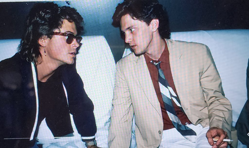 (L to R): Rob Lowe, Andrew McCarthy, film clip used in 'Brats' (courtesy of Tribeca Film Festival)