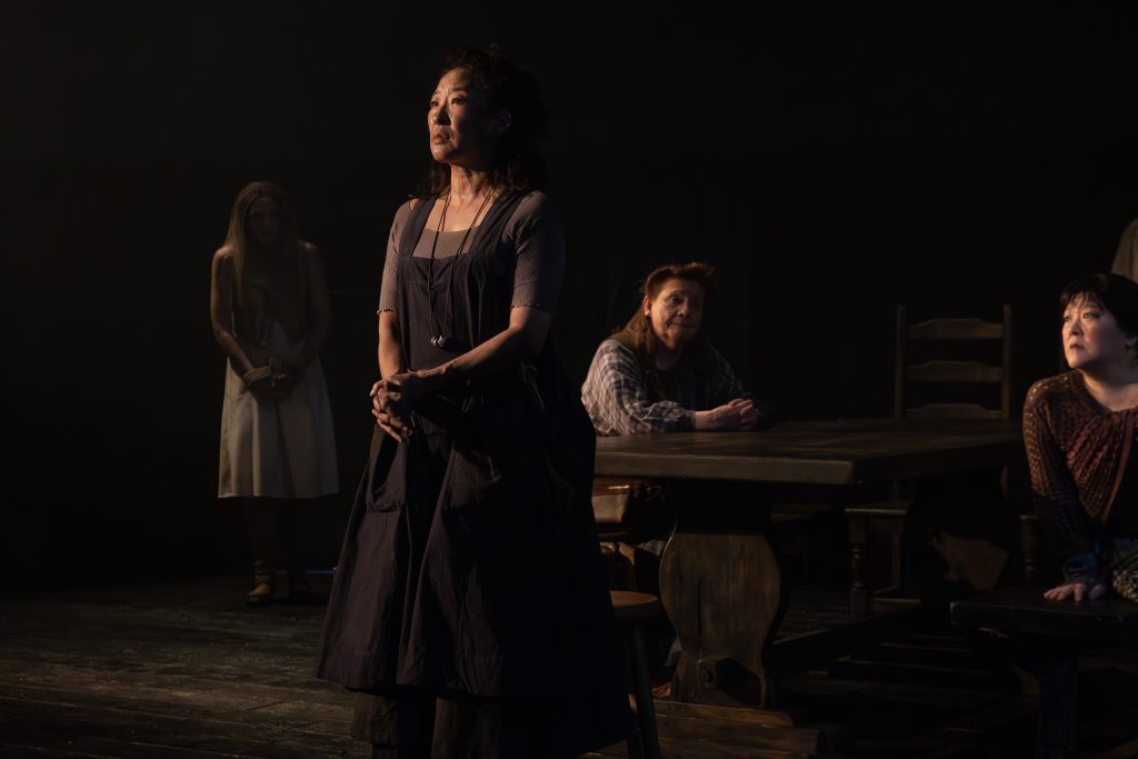 (L toR):  Haley Wong, Sandra Oh, Dale Soules, Ann Harada in ;The Welkin' (Ahron R. Foster)