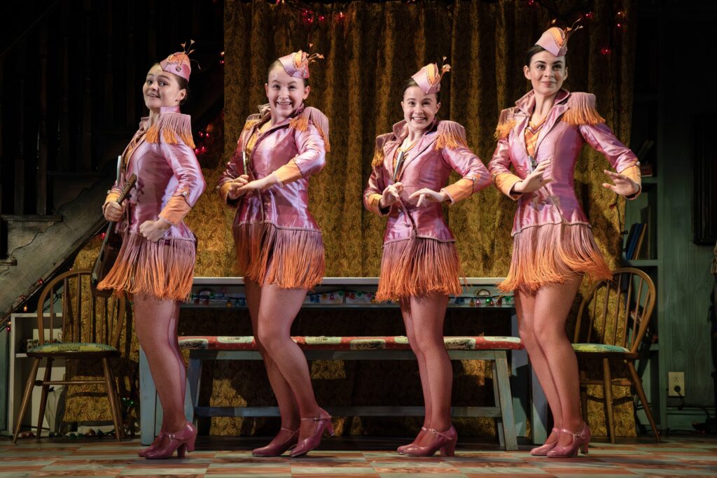 (L to R): Nancy Allsop, Nicola Turner, Sophia Ally, Lara McDonnell in 'The Hills of California' (Joan Marcus)