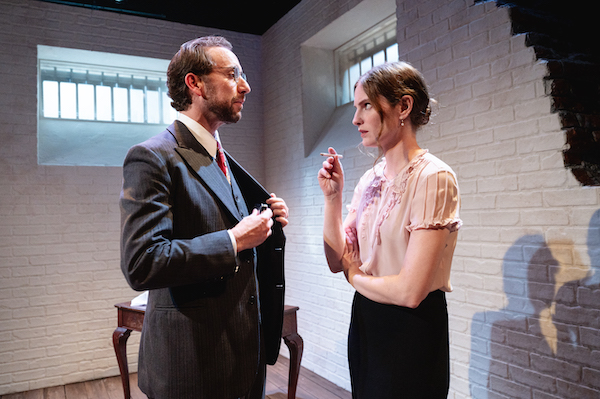 Drew Hirshfield and Ella Dershowitz in 'Mrs. Stern Wanders the Prussian State Library' (photo credit: Valerie Terranova)