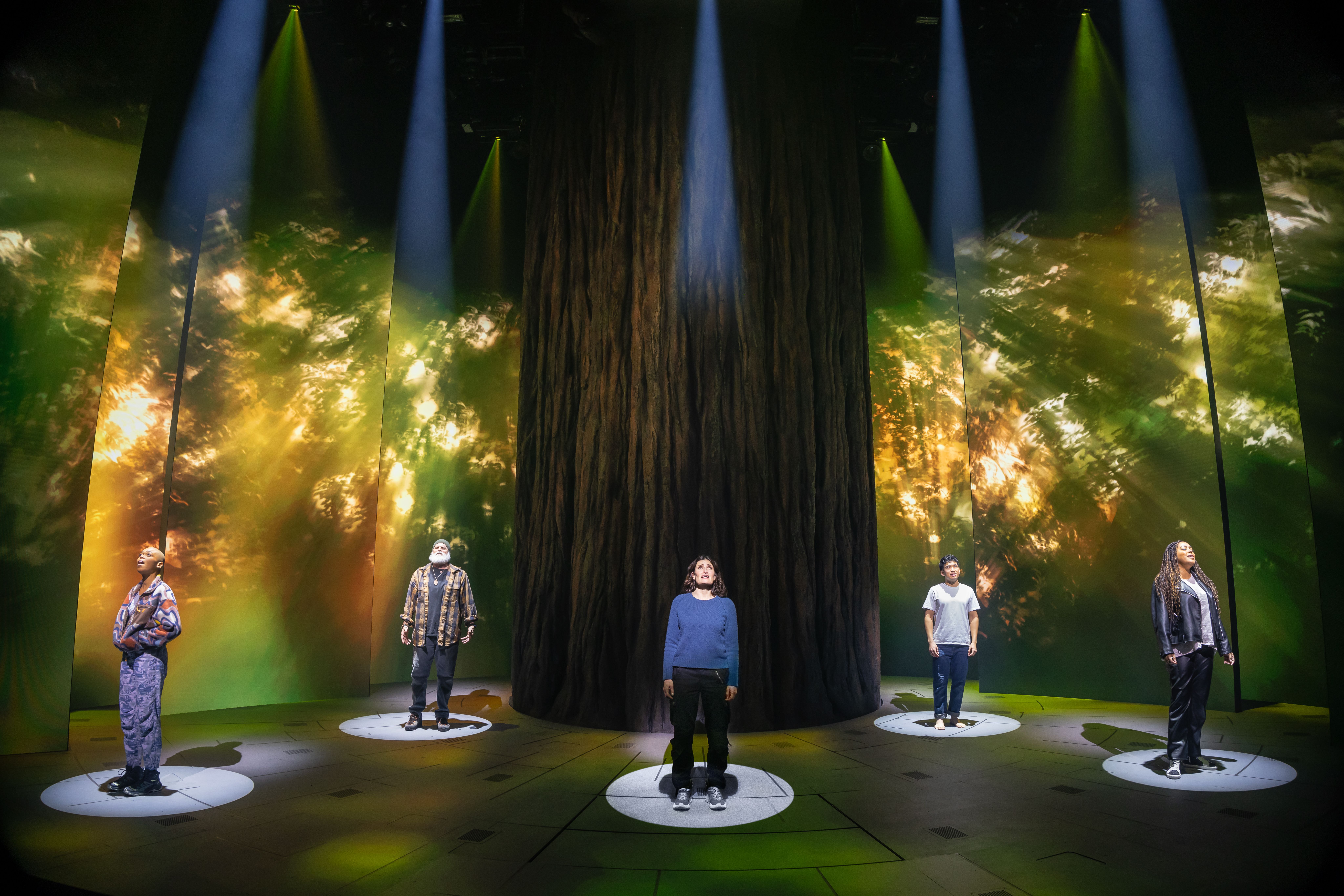 Khaila Wilcoxon, Michael Park, Idina Menzel, Zachary Noah Piser and De'Adre Aziza
