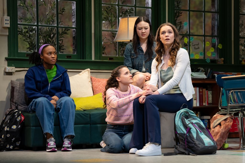 (L to R): Morgan Scott, Fina Strazza, Amalia Yoo, Maggie Kuntz in 'John Proctor is the Villain' (Julieta Cervantes)