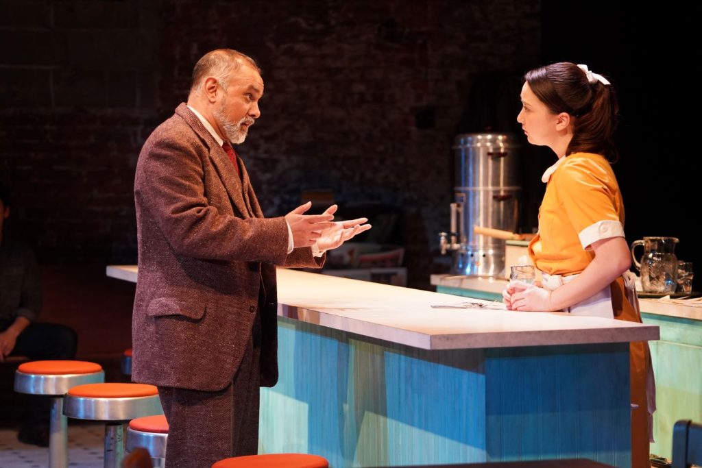 Rajesh Bose, Delphi Borich in 'Bus Stop' (Carol Rosegg)