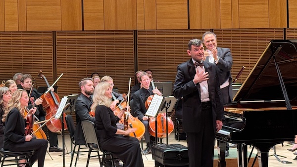 Pianist Adam Żukiewicz with conductor Bahman Saless and the Boulder Chamber Orchestra, Carnegie Hall's Zankel Hall, 18 May 2025