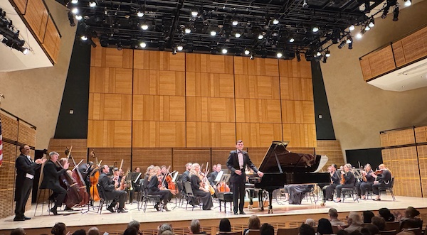 Pianist Adam Żukiewicz with the Boulder Chamber Orchestra at Carnegie Hall's Zankel Hall, 18 May 2025