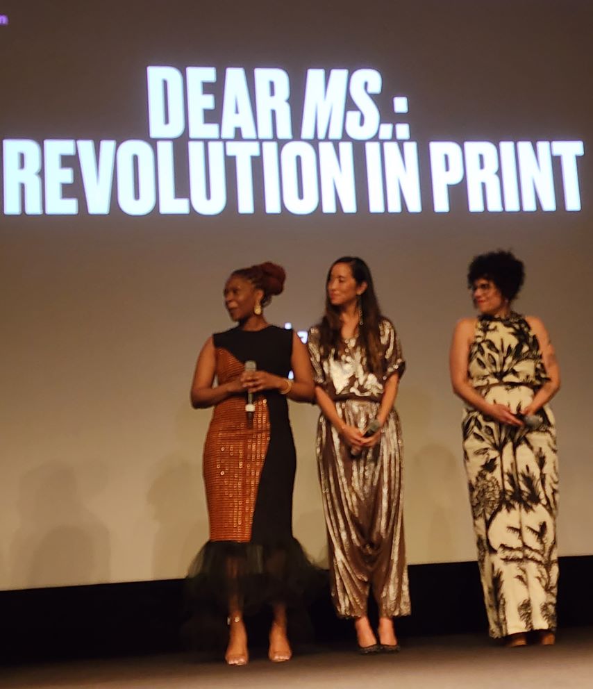 (L to R): Salima Koroma, Alice Gu, Cecilia Aldarondo directors of 'Dear Ms.: A Revolution in Print' after the Tribeca FF screening (Carole Di Tosti) 