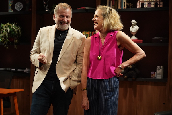 Brian Dykstra, Kate Levy in 'Polishing Shakespeare' (photo by Carol Rosegg)