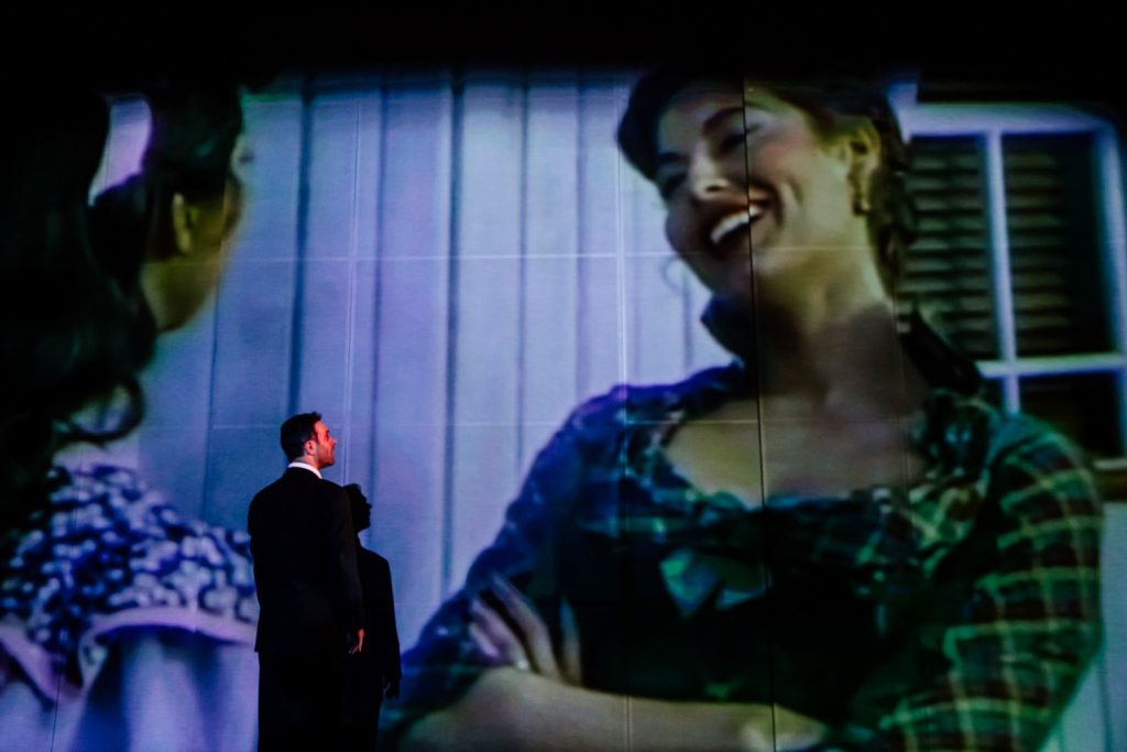 Aaron Costa Ganis viewing a clip of Ava Gardner in 'The Barefoot Contessa' (1954) in 'Ava: The Secret Conversations' (Jeff Lorch)