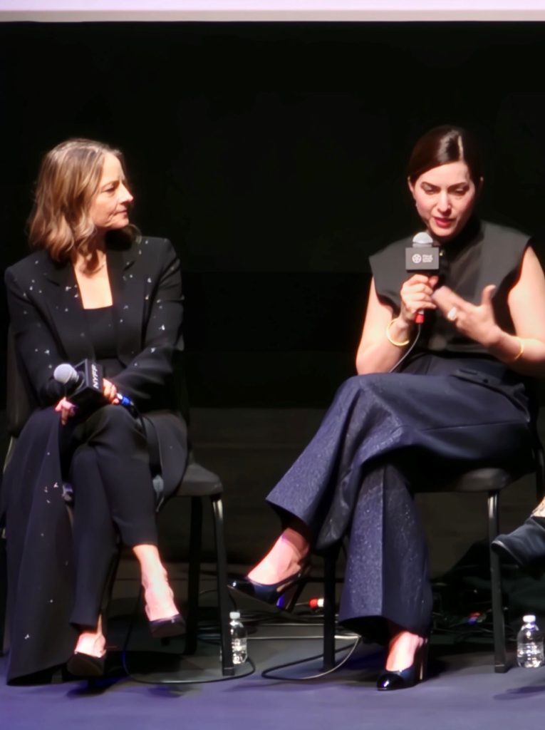 (L to R):k Jodie Foster, director Rebecca Zlotowski after the Alice Tully Hall screening of A Private Life at 63rd New York Film Festival (Carole Di Tosti)