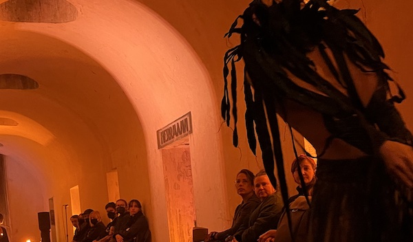 Dai Matsuoka in 'House of Zodiac' at the Green-Wood Cemetery catacombs, October 2025