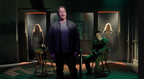 (L to R): Doireann Mac Mahon, Michael Hayden, Harrison Tipping, Annabelle Zasowski in 'The Honey Trap' (Joan Marcus)