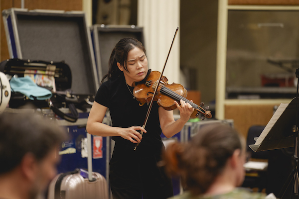 Esther Yoo recording with the RPO at Henry Wood Hall, London, 20 September 2024
