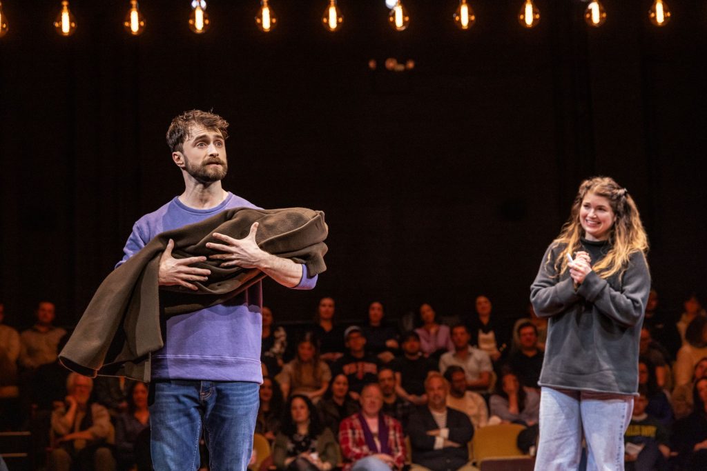 Daniel Radcliffe and audience member in 'Every Brilliant Thing' (Matthew Murphy)