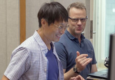 Lei Liang with oceanographer Joshua Jones (Kristina Mallari)