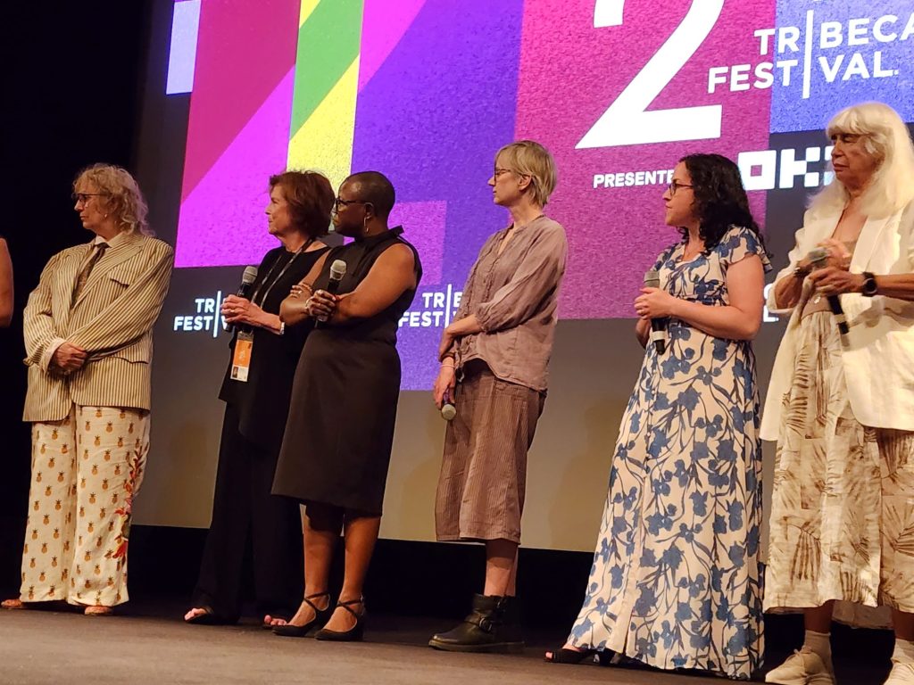 Some of the contributors featured in Hollywood Does Abortion after the world premiere screening at Tribeca. Second from the right Steph Herold MPH, and on the far right Eleanor Bergstein (Carole Di Tosti)