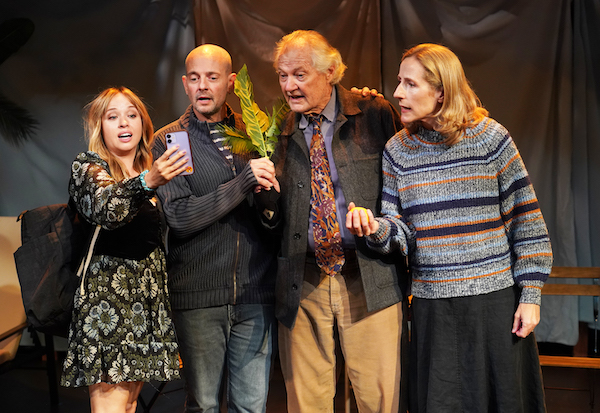 (L-R) Natalie Lander, Jonathan Slavin, Andy Robinson, and Liza Seneca in 'Sukkot' at 59e59 Theaters, July 2026 (Carol Rosegg)