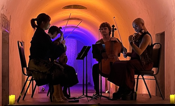 Poiesis Quartet at the Green-Wood Cemetery catacombs, 10 July 2026