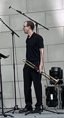 Steven Marquardt with his Baroque trumpet