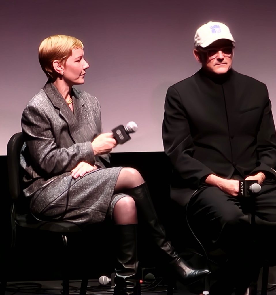 Sandra Hüller, Markus Schleinzer in a Q and A after the screening of 'Rose' at NYFF 2026 (Carole Di Tosti)