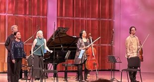 Orli Shaham (at piano) with the Juilliard String Quartet, "In Clara's Hands," 6 October 2026 (Gail Wein)